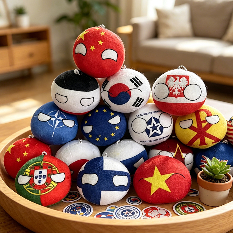 Table Tennis France - 10cm Kawaii Polandball Pluche Speelgoed Gevulde