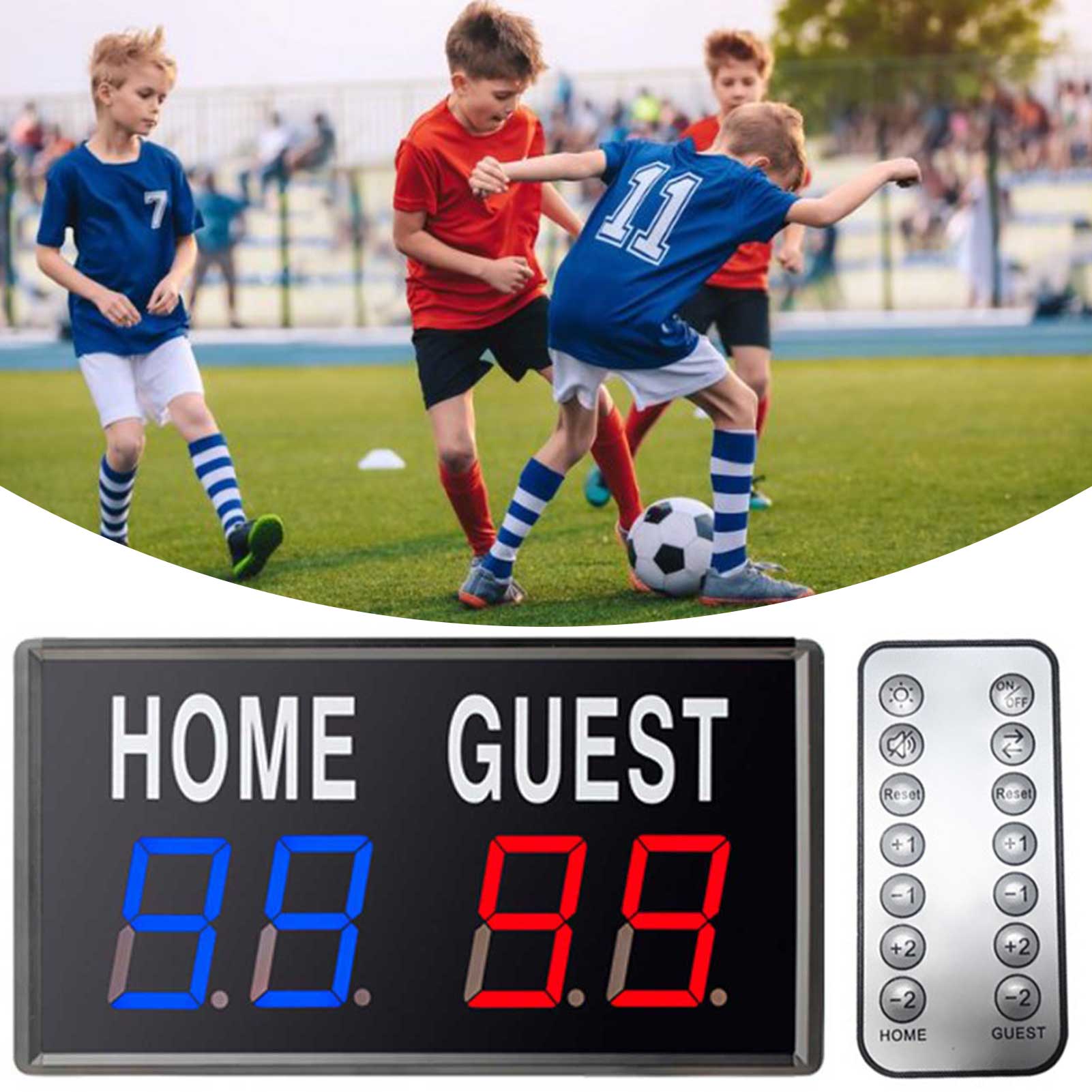 Table Tennis Scoreboard - 4-cijferig LED elektronisch scorebeugels scorebord USB-aangedreven