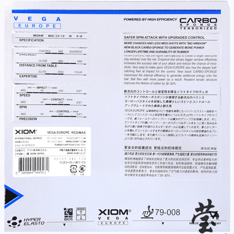 XIOM VEGA EUROPE Tafeltennisru - Table Tennis Xiom recensie en prijs