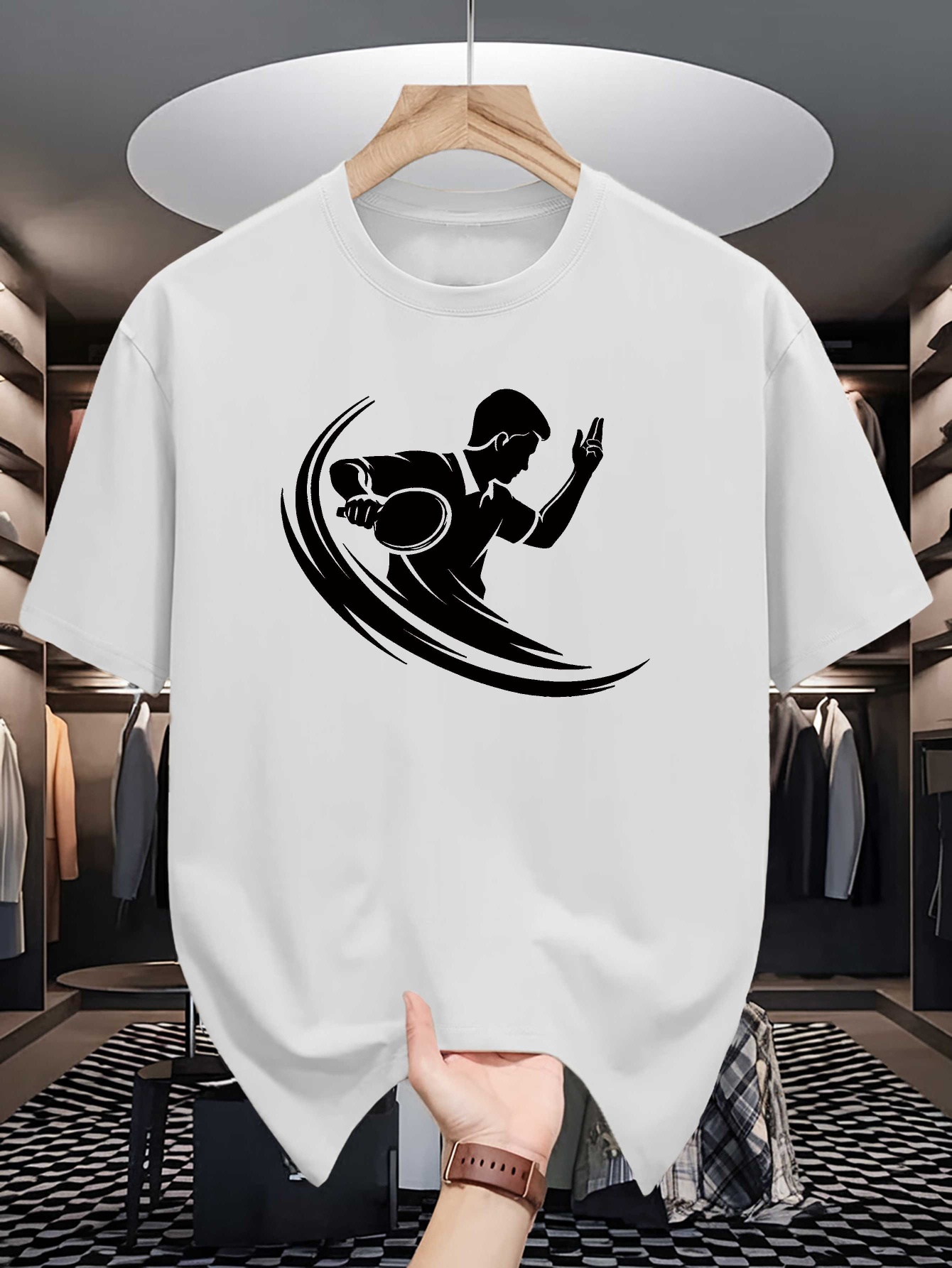 Heren T-shirt met ronde hals T - Table Tennis Graphics recensie en prijs