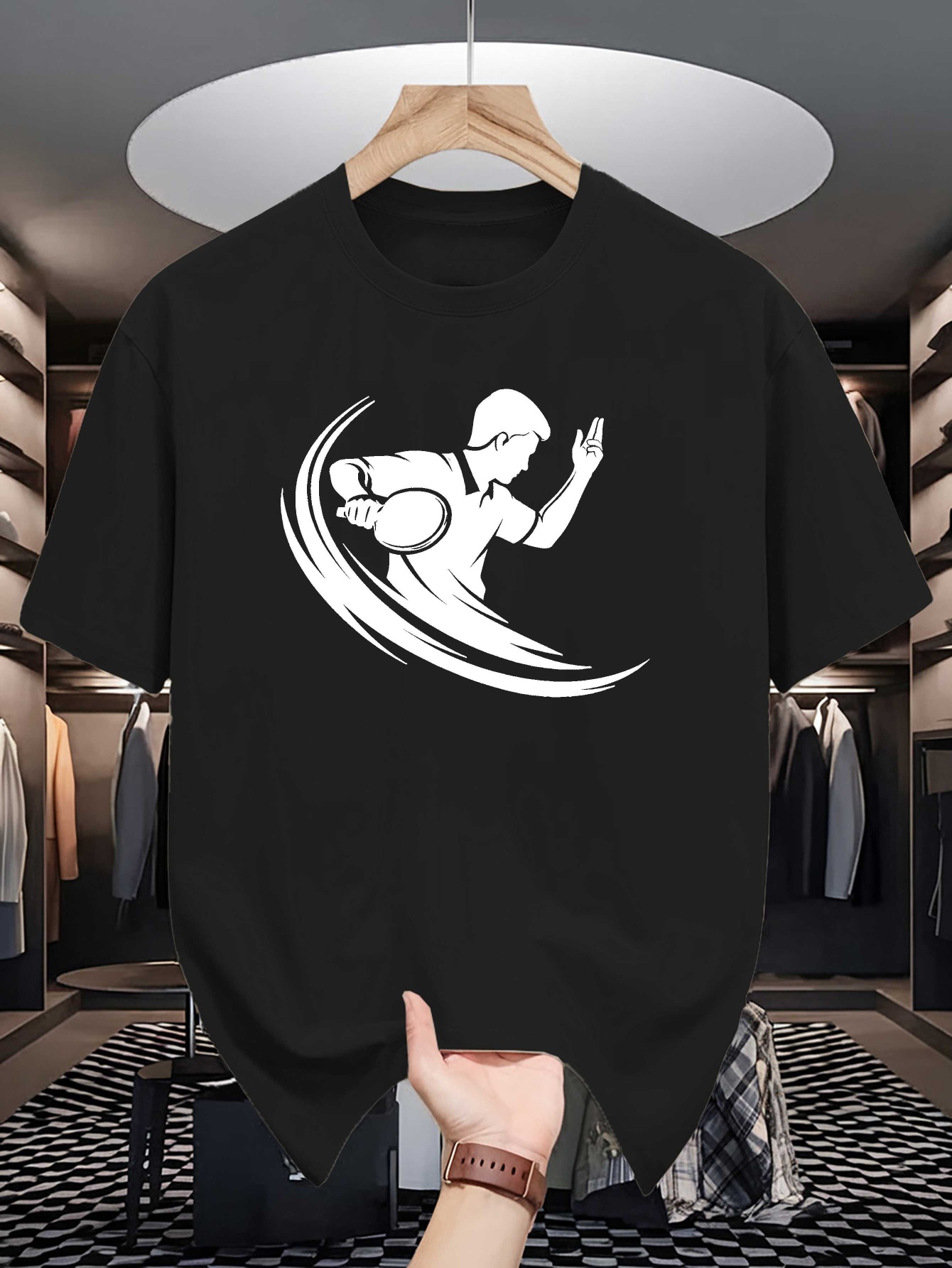 Heren T-shirt met ronde hals T - Table Tennis Graphics recensie en prijs