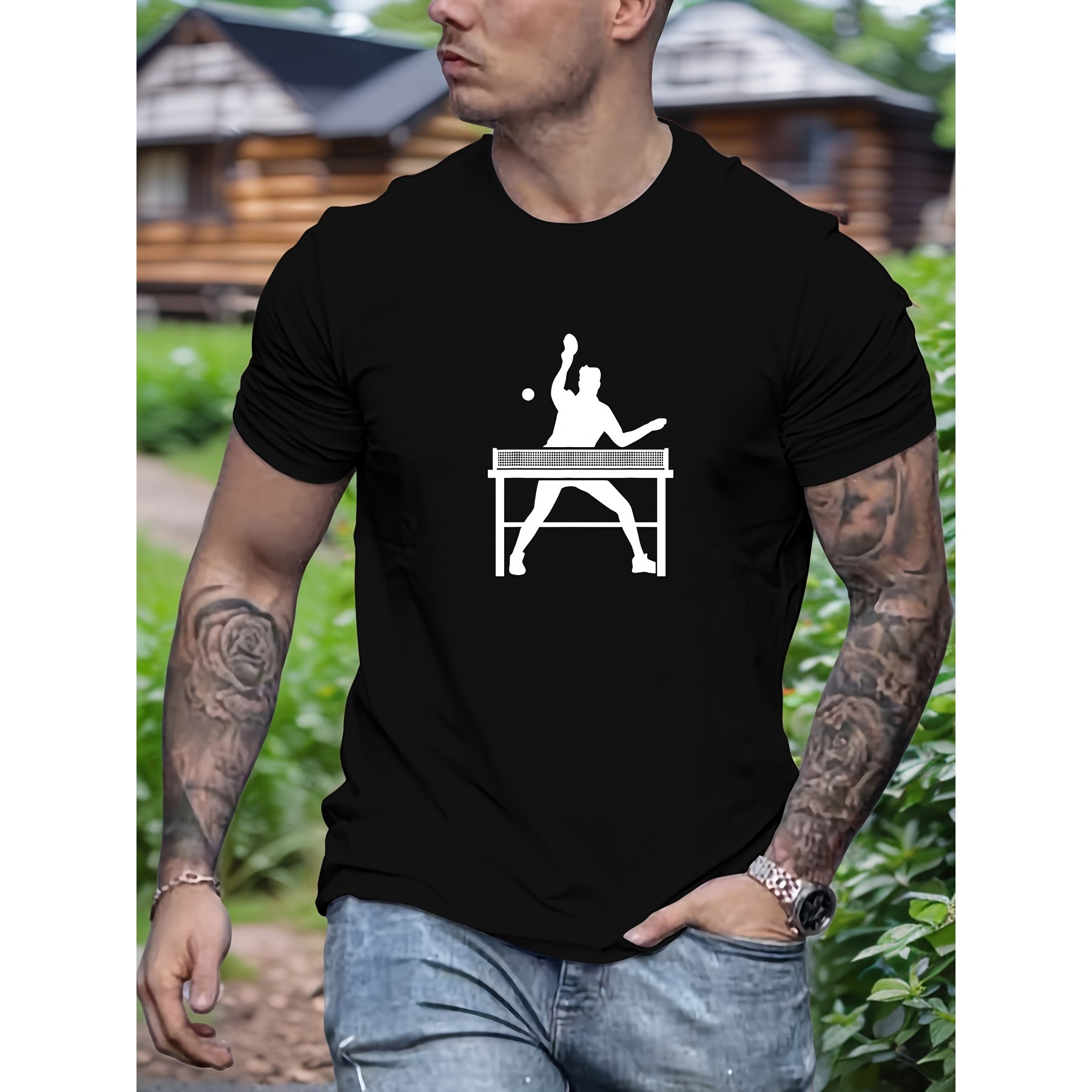 Tafeltennisspeler Grafisch T-s - Table Tennis Graphics recensie en prijs