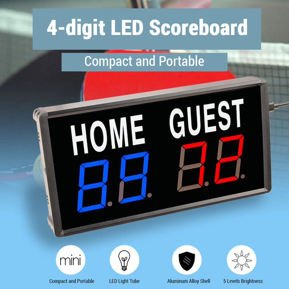 Draagbaar 4-cijferig LED-score - Table Tennis Scoreboard recensie en prijs